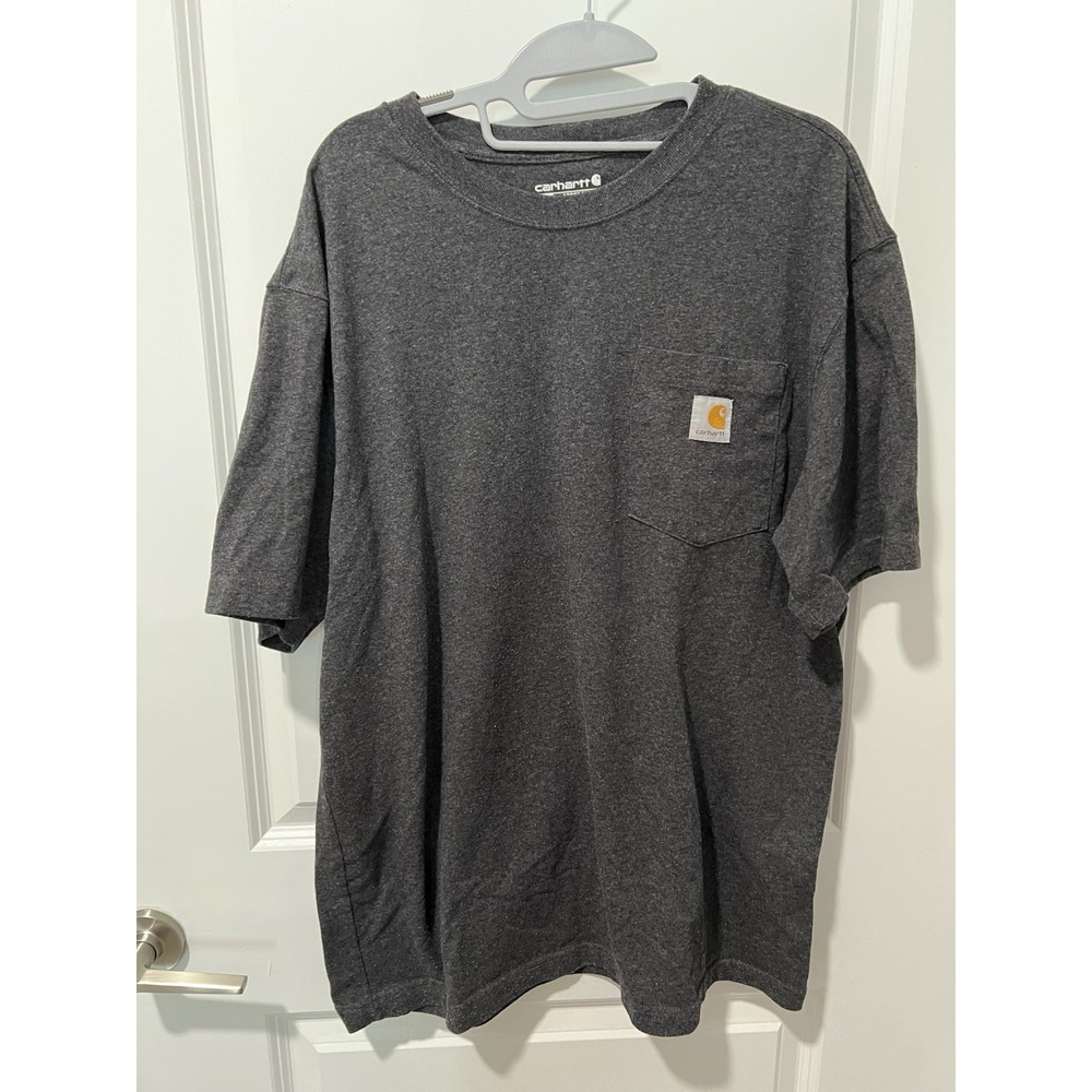Carhartt Loose-Fit Heavyweight Short-Sleeve Pocket T-Shirt Size Medium Dark Gray